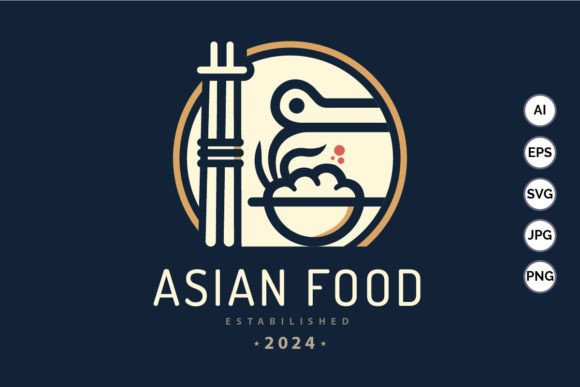 Asian Food Chopsticks Cup Logo Template: A Practical Design Resource for Brands