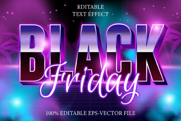 Black Friday Editable Text Effect 3D 80s: Elevate Your Retro Campaigns