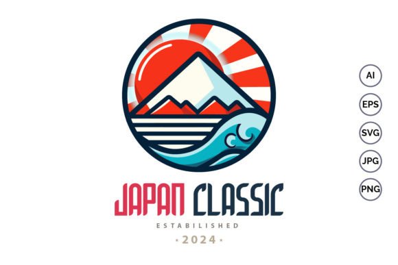 Japan Classic Mountain Sunrise Logo