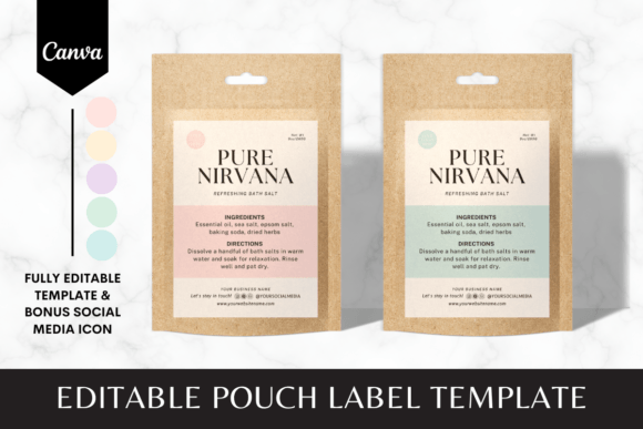 Mastering Brand Identity with Editable Pouch Label Canva Template 3