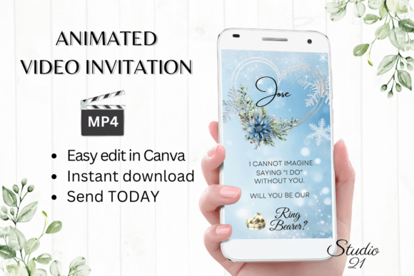 Modernizing Wedding Traditions with the Winter Ring Bearer Proposal W3258RB and Digital Invitations