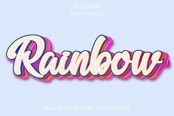 Rainbow 3D Emboss Text Effect