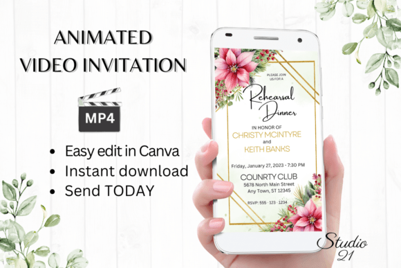 Streamlining Holiday Event Planning with the Christmas Rehearsal Dinner Invite W7194