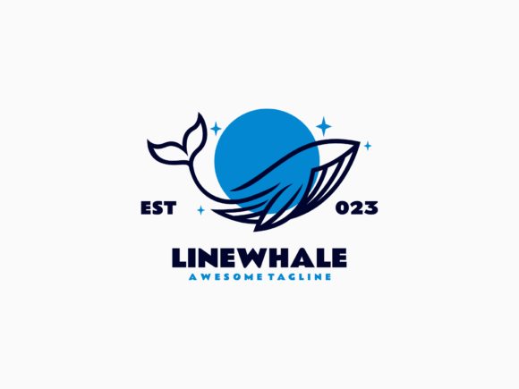 Whale Line Art Logo: Scalable Vector Design