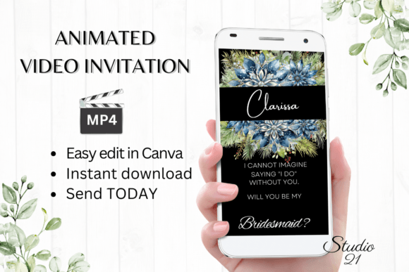 Winter Bridesmaid Proposal W3257M: A Modern Digital Invitation Solution