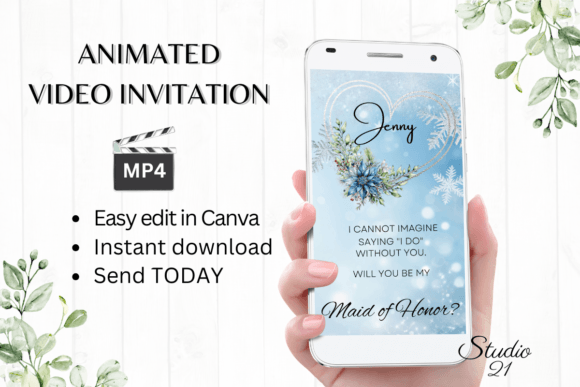 Winter Maid of Honor Proposal W3258MH: A Practical Guide to Digital Invitations